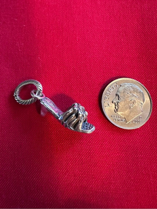 Brighton Jewelry - Brighton Silver High Heel Shoe Bracelet Charm on Red